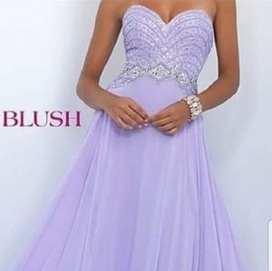 BLUSH lilac pageant prom dress strapless